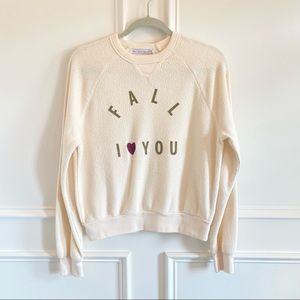 Boat House Apparel FALL I LOVE YOU Sherpa Sweatshirt - Size Large (Runs Small)